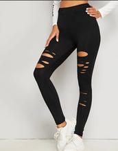 Load image into Gallery viewer, High Waist Ripped Skinny Leggings
